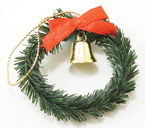 Dollhouse Miniature Wreath W/Bell